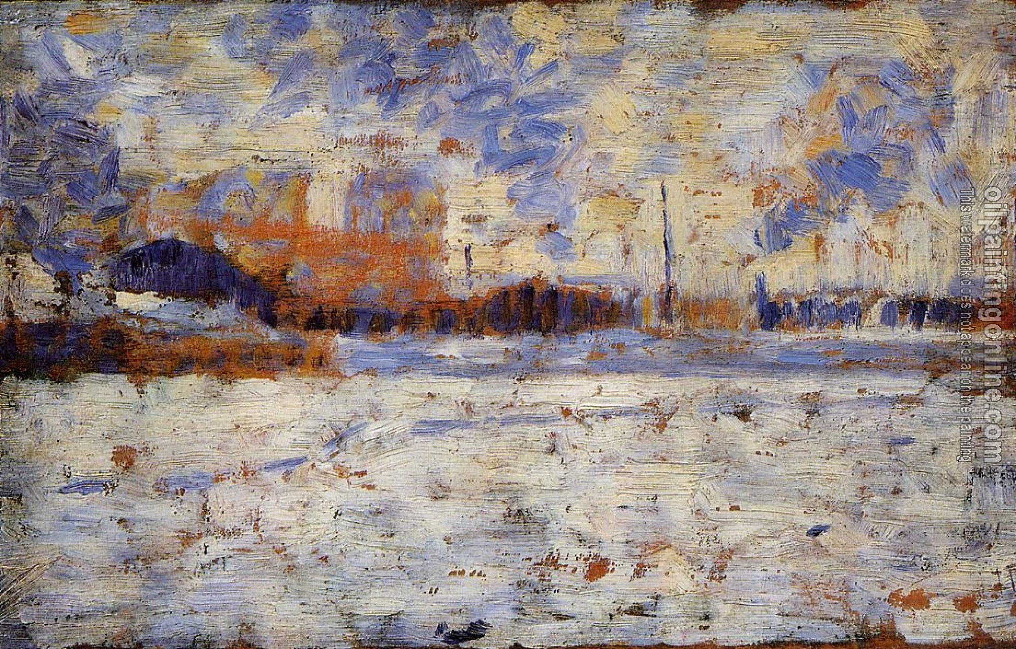 Seurat, Georges - Snow Effect, Winter in the Suburbs